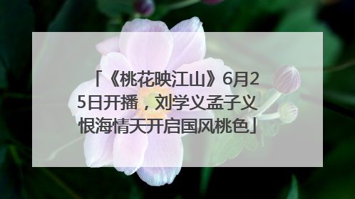 《桃花映江山》6月25日开播，刘学义孟子义恨海情天开启国风桃色