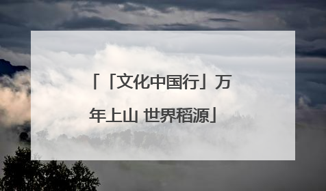「文化中国行」万年上山 世界稻源
