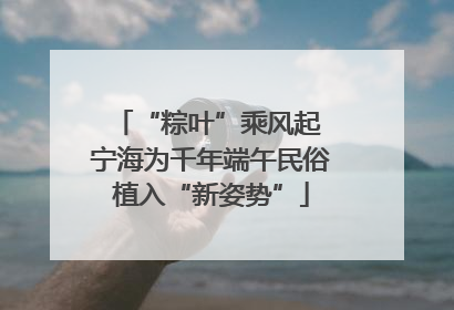 “粽叶”乘风起 宁海为千年端午民俗植入“新姿势”