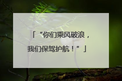 “你们乘风破浪，我们保驾护航！”
