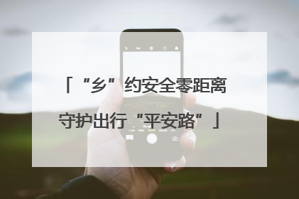“乡”约安全零距离 守护出行“平安路”