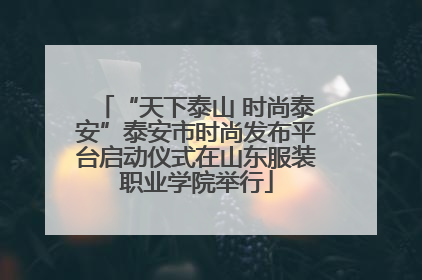 “天下泰山 时尚泰安”泰安市时尚发布平台启动仪式在山东服装职业学院举行