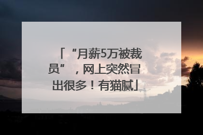 “月薪5万被裁员”，网上突然冒出很多！有猫腻