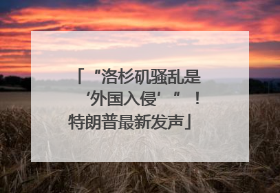 “洛杉矶骚乱是‘外国入侵’”！特朗普最新发声