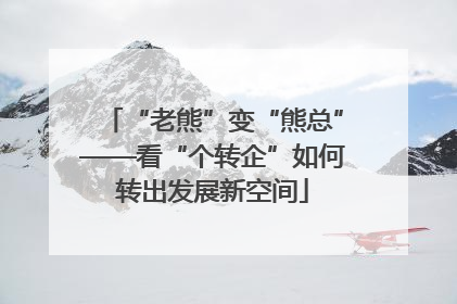 “老熊”变“熊总”——看“个转企”如何转出发展新空间