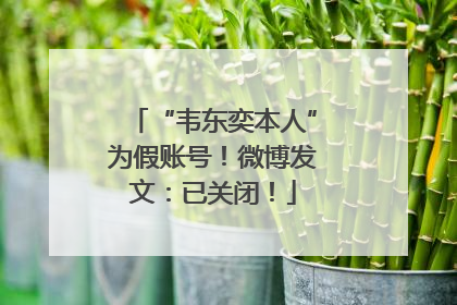 “韦东奕本人”为假账号！微博发文：已关闭！