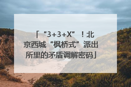 “3+3+X”！北京西城“枫桥式”派出所里的矛盾调解密码