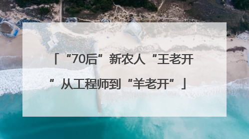 “70后”新农人“王老开”从工程师到“羊老开”