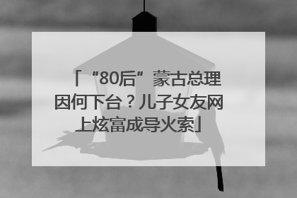 “80后”蒙古总理因何下台？儿子女友网上炫富成导火索
