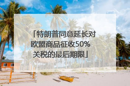 特朗普同意延长对欧盟商品征收50%关税的最后期限