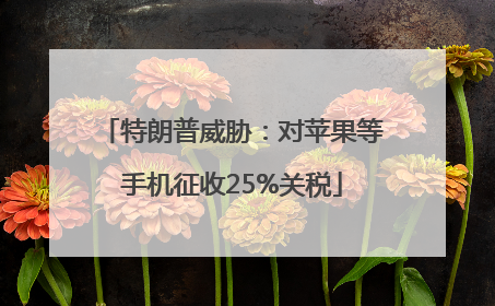 特朗普威胁：对苹果等手机征收25%关税