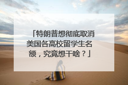 特朗普想彻底取消美国各高校留学生名额，究竟想干啥？