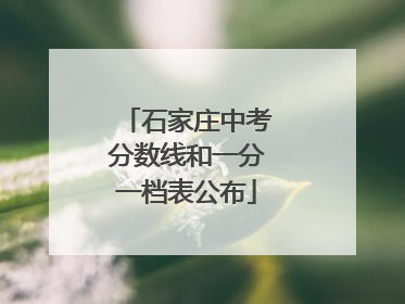 石家庄中考分数线和一分一档表公布