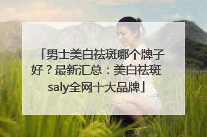 男士美白祛斑哪个牌子好？最新汇总：美白祛斑saly全网十大品牌