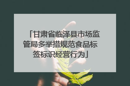 甘肃省临泽县市场监管局多举措规范食品标签标识经营行为