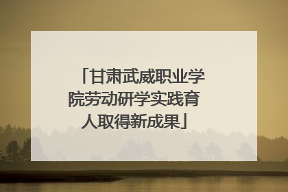 甘肃武威职业学院劳动研学实践育人取得新成果