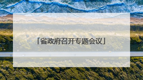 省政府召开专题会议