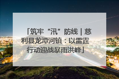 筑牢“汛”防线｜慈利县龙潭河镇：以雷霆行动迎战暴雨洪峰