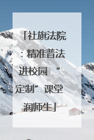 社旗法院：精准普法进校园 “定制”课堂润师生