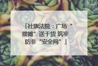 社旗法院：广场“摆摊”送干货 筑牢防非“安全网”