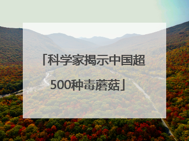 科学家揭示中国超500种毒蘑菇