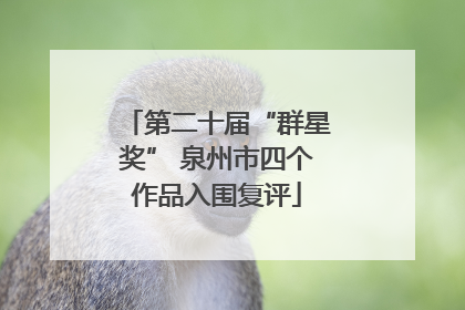 第二十届“群星奖” 泉州市四个作品入围复评
