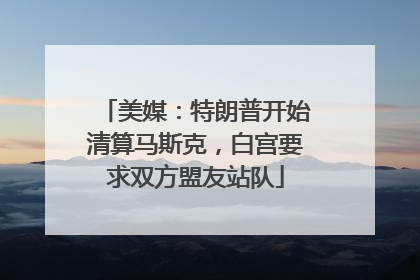 美媒：特朗普开始清算马斯克，白宫要求双方盟友站队