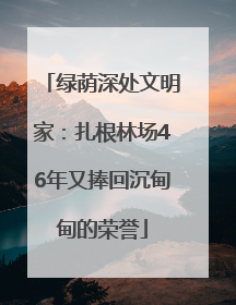 绿荫深处文明家：扎根林场46年又捧回沉甸甸的荣誉