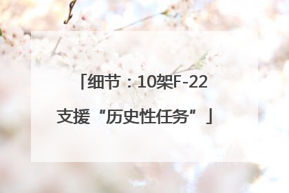 细节：10架F-22支援“历史性任务”