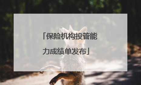 保险机构投管能力成绩单发布
