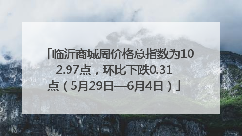 临沂商城周价格总指数为102.97点，环比下跌0.31点（5月29日—6月4日）