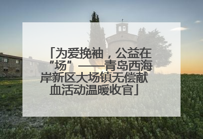 为爱挽袖，公益在“场”——青岛西海岸新区大场镇无偿献血活动温暖收官