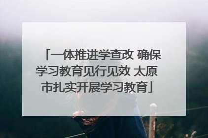 一体推进学查改 确保学习教育见行见效 太原市扎实开展学习教育
