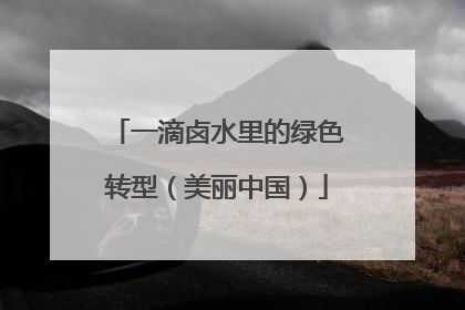 一滴卤水里的绿色转型（美丽中国）