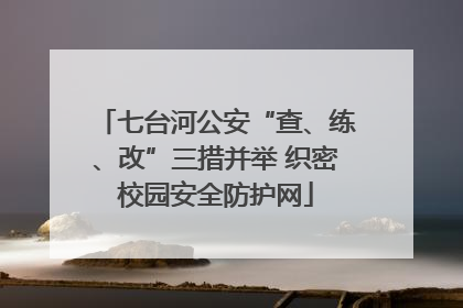 七台河公安“查、练、改”三措并举 织密校园安全防护网