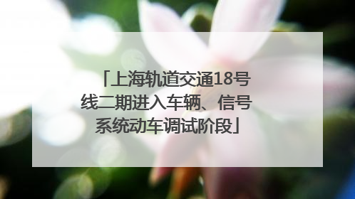 上海轨道交通18号线二期进入车辆、信号系统动车调试阶段