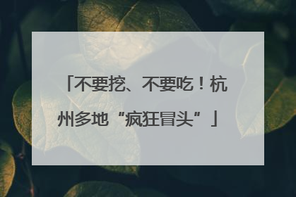 不要挖、不要吃！杭州多地“疯狂冒头”