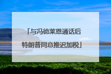 与冯德莱恩通话后 特朗普同意推迟加税