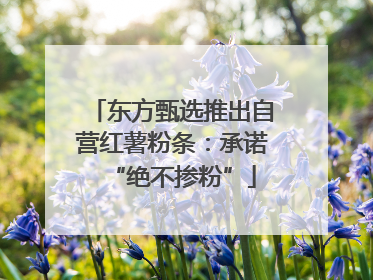 东方甄选推出自营红薯粉条：承诺“绝不掺粉”