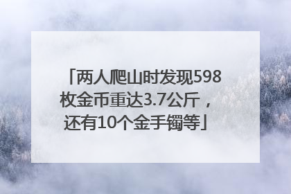 两人爬山时发现598枚金币重达3.7公斤，还有10个金手镯等
