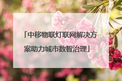 中移物联灯联网解决方案助力城市数智治理