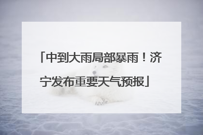 中到大雨局部暴雨！济宁发布重要天气预报