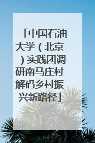 中国石油大学（北京）实践团调研南马庄村解码乡村振兴新路径