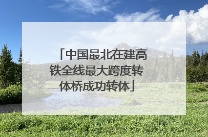 中国最北在建高铁全线最大跨度转体桥成功转体