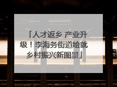 人才返乡 产业升级！李海务街道绘就乡村振兴新图景