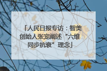 人民日报专访：智美创始人张宠阐述“六维同步抗衰”理念