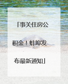 事关住房公积金！蚌埠发布最新通知