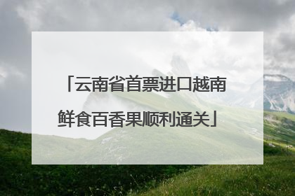 云南省首票进口越南鲜食百香果顺利通关