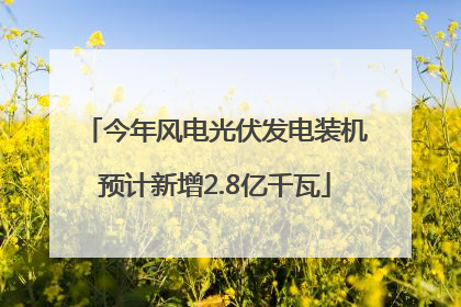 今年风电光伏发电装机预计新增2.8亿千瓦