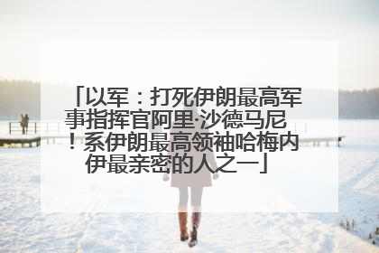 以军：打死伊朗最高军事指挥官阿里·沙德马尼！系伊朗最高领袖哈梅内伊最亲密的人之一
